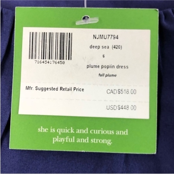 Kate Spade Blue Dress with Peacock Design - Picture 7 of 10